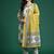 Off white pure cotton printed kurta trouser dupatta set