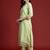 Green pure cotton embroidered kurta trouser dupatta set