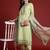 Green pure cotton embroidered kurta trouser dupatta set