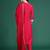 Pink silk blend printed kurta trouser dupatta set