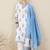 White pure cotton printed kurta trouser dupatta set