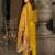 Yellow silk blend embroidered kurta trouser dupatta set