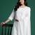 White pure cotton embroidered kurta trouser dupatta set
