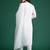 White pure cotton embroidered kurta trouser dupatta set