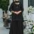 Black georgette embroidered kurta trouser dupatta set