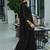 Black georgette embroidered kurta trouser dupatta set
