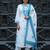 White viscose rayon embroidered kurta trouser dupatta set