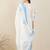 White pure cotton embroidered kurta trouser dupatta set