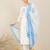 White pure cotton embroidered kurta trouser dupatta set