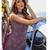 Mauve georgette beads work palazzo suit set