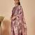 Burgundy viscose rayon embroidered kurta trouser dupatta set