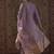 Purple silk blend embroidered kurta trouser dupatta set