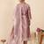 Lavender silk blend printed kurta trouser dupatta set