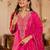 Pink liva embroidered kurta trouser dupatta set