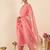 Orange silk blend embroidered kurta trouser dupatta set