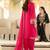 Pink organza embroidered kurta trouser dupatta set