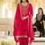 Pink organza embroidered kurta trouser dupatta set