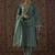 Sea green silk blend embroidered kurta trouser dupatta set