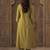 Green silk blend embroidered kurta trouser dupatta set