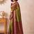 Olive ethnic motifs zari silk blend designer saree