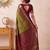 Olive ethnic motifs zari silk blend designer saree