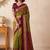 Olive ethnic motifs zari silk blend designer saree