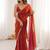 rust satin saree with blouse