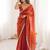 rust satin saree with blouse