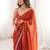 rust satin saree with blouse