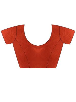 rust satin saree with blouse 5