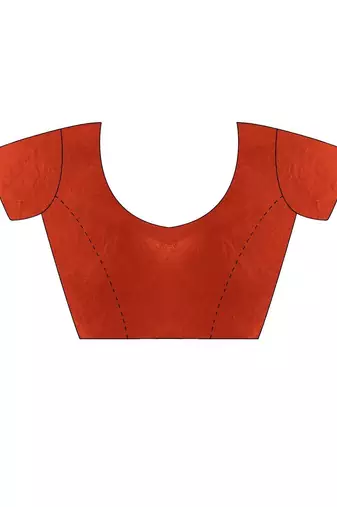 rust satin saree with blouse