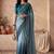 Blue ombre beads and stones tissue designer saree