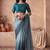 Blue ombre beads and stones tissue designer saree