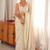 off white floral embroidered satin designer saree