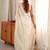 off white floral embroidered satin designer saree