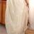 off white floral embroidered satin designer saree