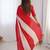 red embellished striped chiffon designer saree