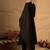 Black pure cotton embroidered kurta trouser dupatta set