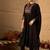 Black pure cotton embroidered kurta trouser dupatta set
