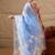 blue floral beads and stones organza saree