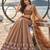 BROWN NET THREAD WITH ZARI AND SEQUINCE WORK FESTIVE LEHENGA CHOLI SET FOR WOMEN'S