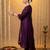 Purple silk blend embroidered kurta trouser dupatta set