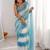 multicolor light blue satin ethnic solid party wear matching blouse sarees