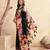 black floral mirror work satin saree