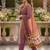 Purple pure cotton printed kurta trouser dupatta set