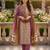 Purple pure cotton printed kurta trouser dupatta set