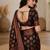 black woven design zari art silk blend banarasi saree