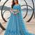SKY BLUE NET THREAD WITH ZARI AND SEQUINCE WORK FESTIVE LEHENGA CHOLI SET FOR WOMEN'S