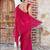 Pink embellished beads and stones studded tissue saree