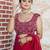 Pink embellished beads and stones studded tissue saree